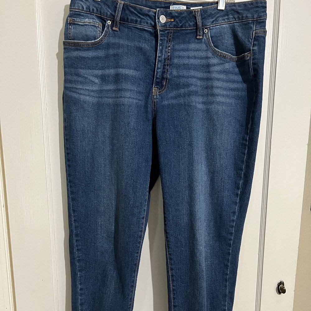 Time and Tru Boyfriend Ankle Jeans Dark Wash Size 14
